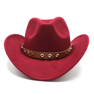 Nouveau chapeau de cowboy Fedora à large bord pour hommes et femmes, chapeaux Fedora en feutre de haute qualité - Product Image 1