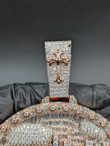 Pendentif de luxe en argent, Moissanite VVS taille brillant, serti clos, plaqué rhodium, motif couronne, pour fête Hip Hop, de haute qualité, créé en laboratoire - Product Image 5