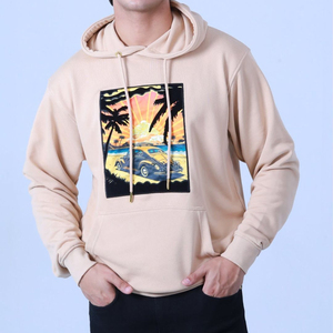 Sweat à capuche pour homme 100% coton molletonné, style streetwear décontracté, imprimé, respirant, pour l'hiver, couleur unie, sweat à capuche graphique - Product Image 2