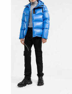 Chaqueta Acolchada Personalizada con Logotipo, Color Azul, Dos Bolsillos Laterales, Capucha Clásica, Manga Larga, para Hombre, Otoño, Casual, Cuello Alto - Product Image 5