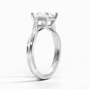 Bague BOJ 039 en argent 925, coupe princesse, avec halo de diamants, 2 carats, couleur D, VVS1, moissanite certifiée GRA, prix bas - Product Image 2