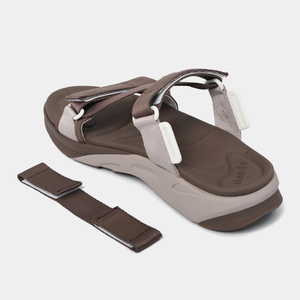 Sandales de sport décontractées à brides croisées, bout ouvert, légères en EVA, marron, confortables - Product Image 3