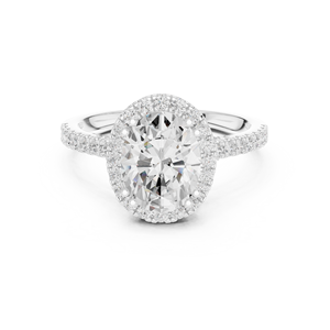 Anillo de Compromiso de Oro Sólido de 14K con Diamante Cultivado en Laboratorio con Corte Pera y Diamantes Laterales con Claridad VVS1, Regalo de Boda - Product Image 3