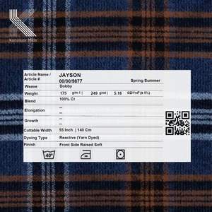 Tissu 100% coton, flanelle/brossé, adapté pour la confection de chemises/pantalons printemps-été. - Product Image 4