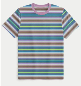 Camiseta de Algodón a Rayas Transpirable y Ecológica, de Manga Corta, Corte Holgado, con Rayas Horizontales, Unisex, para Verano 2026 - Product Image 1