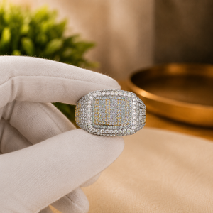 925 Sterling <b>Silver</b> Iced Out Moissanite Engagement Anniversary Wedding Band <b>Ring</b> with Claw Set Round Diamonds for <b>Men</b> - Product Image 5
