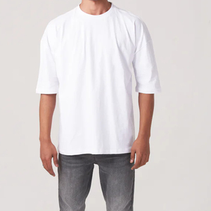 Men's Loose Fit Boxy T-Shirt • <b>Aesthetic</b> Streetwear Drop Shoulder Tee • Plain Solid Casual Jet Black Oversized <b>Top</b> - Product Image 4