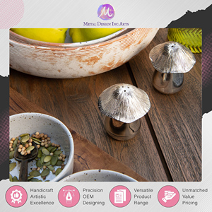 สินค้ามาใหม่ ขายดี รับประกันคุณภาพ 100% ชุดเครื่องครัวรูปเห็ด ขัดเงาสีทอง สำหรับใส่เกลือและพริกไทย - Product Image 6