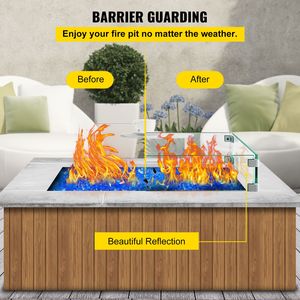 Braciere Moderno 29,5 X 13,6 X 4 Pollici con Protezione Antivento in Vetro Temperato, Forma Rettangolare Quadrata, Alimentazione a Gas Naturale - Product Image 4