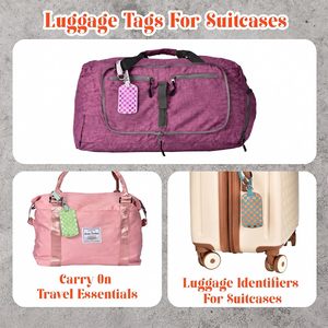 3 étiquettes de bagage en cuir approuvées, motif géométrique, pour valise, femme, voyage, longs trajets, logo personnalisé, promotion - Product Image 4