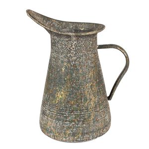 Jarrón Decorativo de Metal Estilo Antiguo, Jarra de Hierro Galvanizado Estilo Rústico, Maceta para Jardín, Centro de Mesa Rústico para el Hogar - Product Image 1
