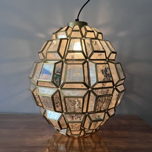 Artisan Design Round Glass <b>LED</b> Pendant <b>Light</b> Warm White Gold Finish Brass/Silver Glass Mounted Chandelier <b>for</b> Living <b>Room</b> - Product Image 2