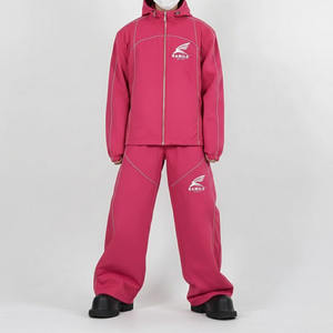 Conjunto cortavientos personalizado de dos piezas para hombre, chándal con cremallera, ropa con capucha, conjunto de jogger, ropa de calle para hombre - Product Image 4