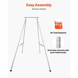 Support de Yoga Léger et Démontable de 2,9 m avec Base Antidérapante, Structure Triangulaire, Charge Maximale 551,2 lb, Équipement d'Inversion - Product Image 6