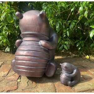 Escultura de oso de bronce con cubo para decoración del hogar y jardín, adornos de metal artesanales - Product Image 3