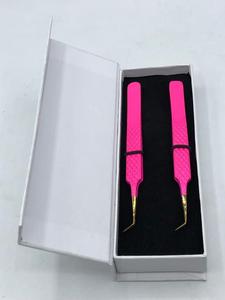 Pinzas de Precisión para Pestañas de Acero Inoxidable Rosa Intenso, Punta Suave, 10 mm de Longitud, Empaquetado en Caja - Product Image 6