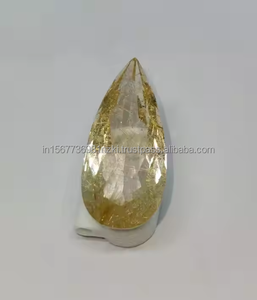 Piedras preciosas sueltas de corte facetado de Cuarzo rutilado dorado Natural de alta calidad y mejor venta a la venta hechas a mano - Product Image 3