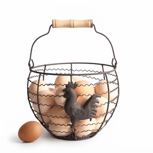 2-Tier Wrought Iron <b>Egg</b> Holder Stand With Handle For Kitchen Countertop Durable Metal Wire Fresh <b>Egg</b> Storage Rack & Decoration - Product Image 6