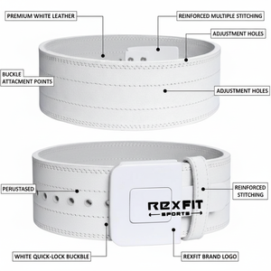 เข็มขัดพยุงหลัง Rexfit Sports สำหรับยกน้ำหนักหนัก ทำจากหนังแท้ เหมาะสำหรับการออกกำลังกายและการฝึกความแข็งแรง - Product Image 3