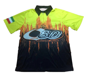 El Nino <b>Men's</b> Short Sleeve <b>Polo</b> <b>Shirt</b> Digital Print <b>Red</b> Lightning Design Quick Dry Polyester Casual Wear MarioP KY Back Logo - Product Image 5