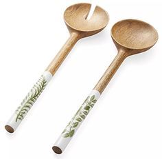 Hand Carved Mango Wood <b>Salad</b> Servers Eco-Friendly Dishwasher Safe <b>Salad</b> <b>Tools</b> - Product Image 2