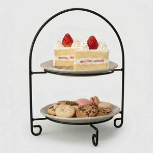 Soporte de Metal Decorativo de Dos Niveles para Pasteles, Soporte para Cupcakes, Plato para Servir Pasteles para Fiestas de Té - Product Image 2
