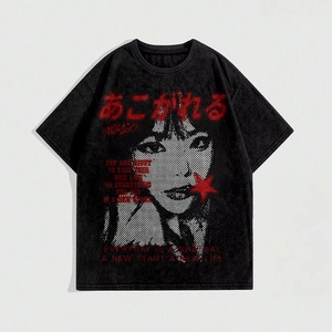 เสื้อยืดโอเวอร์ไซส์ทรงบ็อกซี่ ผ้าฝ้าย ทรงหลวม ไหล่ตก ล้างสีแบบแอซิดวอชและสโตนวอช พิมพ์ลายสกรีน พิมพ์ลายแบบ DTG ตามสั่ง ขายส่ง - Product Image 1