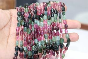 100% Natural Arrival Multi Tourmaline Smooth Oval Shape <b>Loose</b> Gemstones Plain <b>Beads</b> for Jewelry Making Craft - Product Image 6