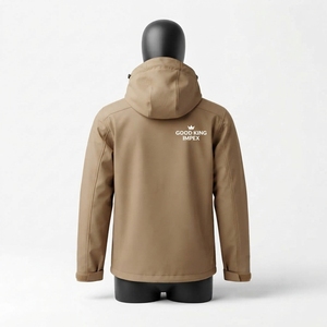 High Quality <b>Men</b> Winter Sporty Waterproof <b>Rain</b> <b>Jacket</b> Hooded <b>Lightweight</b> Packable Breathable Outdoor Front Logo - Product Image 2