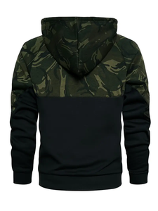 <b>Men's</b> <b>Camo</b> Block Pullover <b>Hoodie</b> | Contrast Pattern Fleece Sweatshirt | Custom OEM Bangladesh Factory Wholesale Streetwear 26 - Product Image 2