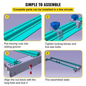 Carrello Portatile per Fresatrice per Lavorazione del Legno, Larghezza 60 Pollici/152,4 cm, Facile Regolazione con Guida per Pannelli e Funzione di Bloccaggio - Product Image 6