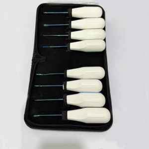 Samroz - Juego de 8 Elevadores Dentales de Raíz con Recubrimiento de Titanio, Instrumentos de Acero Inoxidable con Puntas Azules de Plástico - Product Image 6