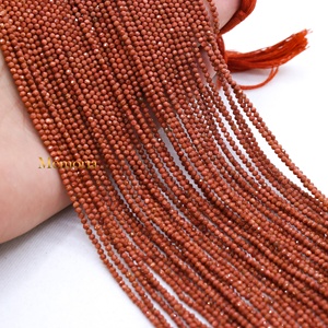 Cuentas de Piedra Solar Natural Roja de Lujo de 2.4mm, Certificadas por GIA, de Excelente Calidad, con Corte Rondelle Facetado, para la Fabricación de Joyería - Product Image 4