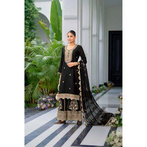 Designer Women's Party Wear Set with Fancy Top Dupatta <b>Sharara</b> - Product Image 6