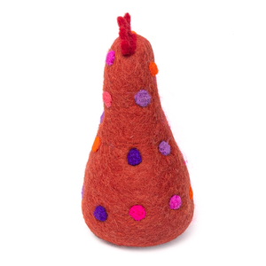 Décoration de coq en feutre de laine fait main, figurine de poulet à pois, ornement animalier d'intérieur pour Halloween pour enfant - Product Image 3