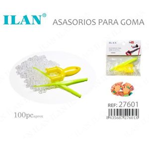 Clip trasparenti tipo S ILAN, 100 pezzi, per la creazione di elastici in gomma - Product Image 3