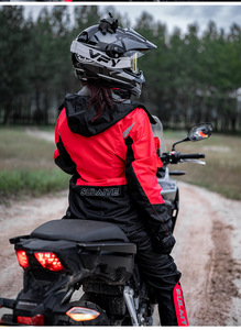 Veste de moto pour homme SULAITE, noire, manches longues, coupe-vent, polyester, combinaison de conduite hivernale avec capuche et poches - Product Image 6
