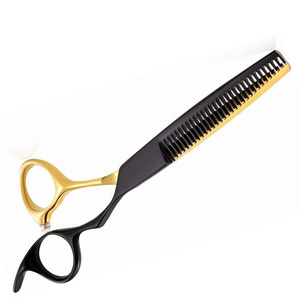 Tijeras de Peluquería Profesionales de Acero Inoxidable, Ligeras, Negras y Rojas, para Adelgazar el Cabello, para Uso en Salones de Belleza - Product Image 5