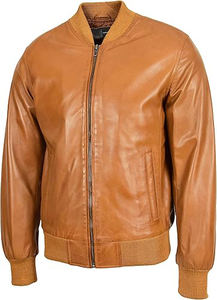 Chaqueta Bomber Clásica de Cuero Genuino para Hombre, Chaqueta de Béisbol de Cuero Vacuno de Calidad para Hombres, Niños y Mujeres, Venta al Por Mayor con MOQ Bajo - Product Image 3