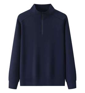 Sudadera al por mayor con media cremallera y corte holgado, con arte bordado, para minoristas de ropa urbana masculina - Product Image 4