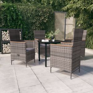 Set da Pranzo da Giardino di Medie Dimensioni, Collezione di Mobili in Acciaio Verniciato Grigio e Nero - Product Image 1