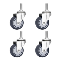 Roue pivotante à frein scellée en acier inoxydable de 2 pouces (50 mm) pour chariot industriel, roulement à billes, personnalisable OEM