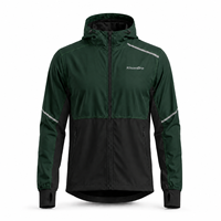 Veste bomber réfléchissante à capuche, coupe-vent, imperméable, respirante, légère, avec fermeture éclair, design personnalisé OEM pour hommes, idéale pour le cyclisme