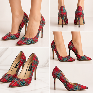 Chaussures à talons hauts de luxe pour femmes, style escocais, motif tartan, sur mesure, OEM - Product Image 2
