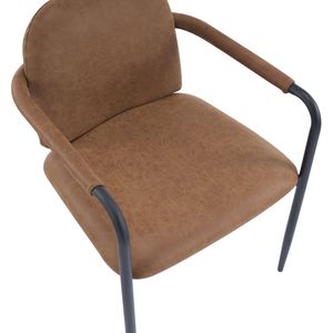 Set di 2 sedie da pranzo nere e marrone rossastro con struttura in ferro - Product Image 6