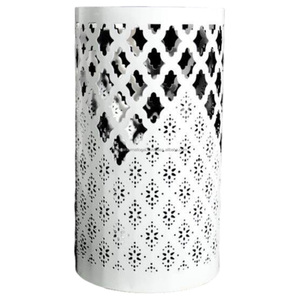 Bougeoirs votifs ronds décoratifs pour la maison de fer avec le revêtement blanc de poudre fini pour le bougeoir votif de décor à la maison - Product Image 1
