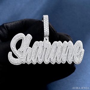 Pendentif Hip Hop de Luxe Avira Jewels en Moissanite, en Argent Sterling 925 Massif Plaqué Or Rose Jaune, Collier Unisexe Effet Glacé - Product Image 1