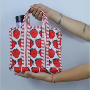 Sac fourre-tout en coton fait main indien, imprimé floral, petit sac fourre-tout, sac de shopping pour femmes, mini sac à main - Product Image 5