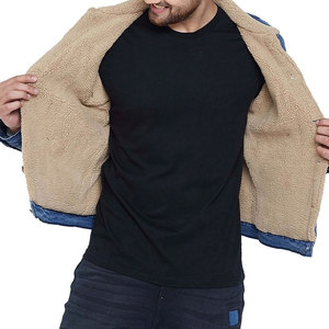 Men's Distressed Denim <b>Jacket</b> with Sherpa Lining Zipper Fly Casual Fit <b>Gothic</b> Patchwork Animal Print Summer Autumn Wear - Product Image 6