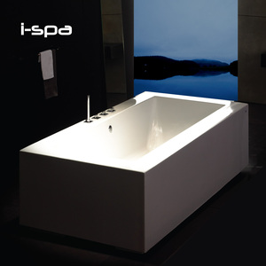 อ่างอาบน้ำอะคริลิคสีขาวแบบตั้งพื้นทรงสี่เหลี่ยมสำหรับโรงแรม - Product Image 3